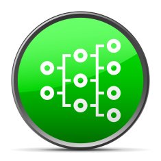Organization Chart icon on a round button - Slender Series N2