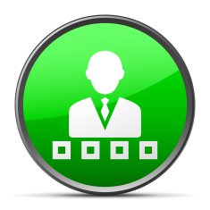 Businessman icon on a round button - Slender Series N5