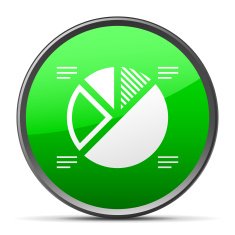 Pie Chart icon on a round button - Slender Series N2