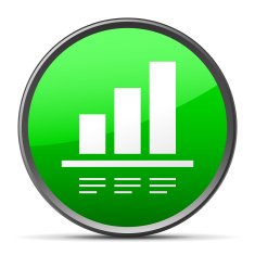 Bar Graph icon on a round button - Slender Series N8