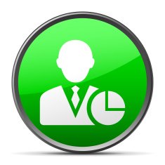 Businessman icon on a round button - Slender Series N6