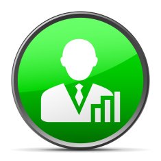 Businessman icon on a round button - Slender Series N7