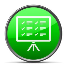Projection Screen icon on a round button - Slender Series N2