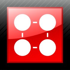Flowchart icon on a square button - Sleek Series N3
