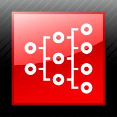 Organization Chart icon on a square button - Sleek Series N2