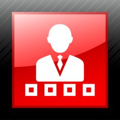 Businessman icon on a square button - Sleek Series N5