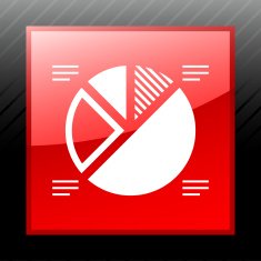 Pie Chart icon on a square button - Sleek Series N2