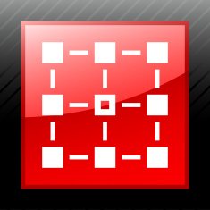 Flowchart icon on a square button - Sleek Series N5