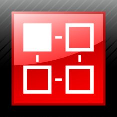 Flowchart icon on a square button - Sleek Series N6