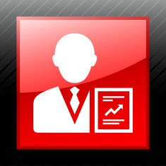 Businessman icon on a square button - Sleek Series N8