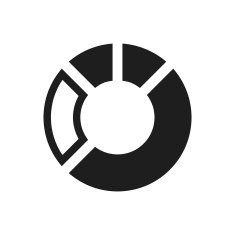 Donut Chart icon on a white background - Single Series N2
