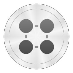 Flowchart icon on a round button - Sharp Series N3