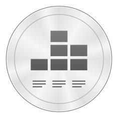 Bar Graph icon on a round button - Sharp Series N7
