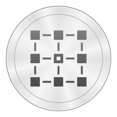 Flowchart icon on a round button - Sharp Series N5