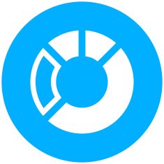 Donut Chart icon on a round button - Round Series N2