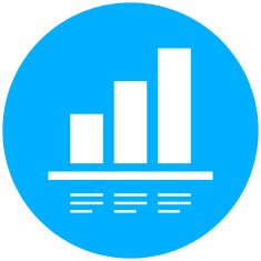 Bar Graph icon on a round button - Round Series N8