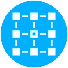 Flowchart icon on a round button - Round Series N5