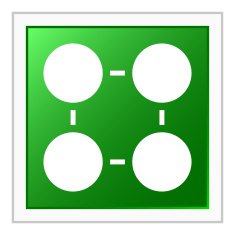 Flowchart icon on a square button - Flat Series N3