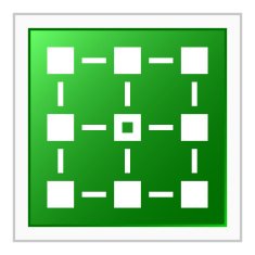 Flowchart icon on a square button - Flat Series N5