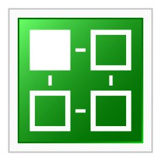 Flowchart icon on a square button - Flat Series N6