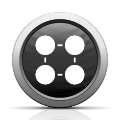 Flowchart icon on a round button - Elect Series N3