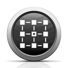 Flowchart icon on a round button - Elect Series N5