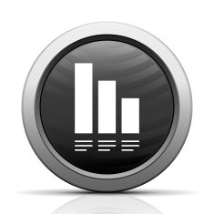 Bar Graph icon on a round button - Elect Series N10