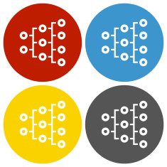 Organization Chart icon on circle buttons - Circle Series N2