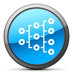 Organization Chart icon on a round button - Bright Series N2