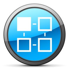 Flowchart icon on a round button - Bright Series N6