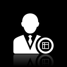 Businessman icon on a black background - White Series N9