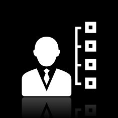 Businessman icon on a black background - White Series N11