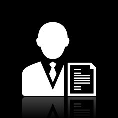 Businessman icon on a black background - White Series N13