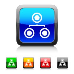 Organization Chart icon on color buttons - Style Series N3 free image ...