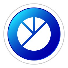 Pie Chart icon on a round button - Sticker Series N3
