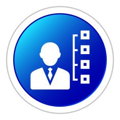 Businessman icon on a round button - Sticker Series N11