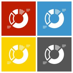 Donut Chart icon on square buttons - Square Series N3