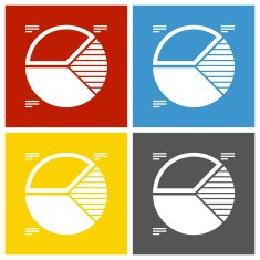 Pie Chart icon on square buttons - Square Series N5