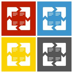 Chevron Chart icon on square buttons - Square Series N8