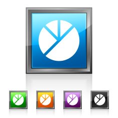 Pie Chart icon on square buttons - Squared Series N3