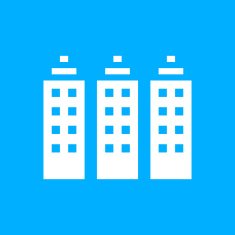 Office Building icon on a blue background - Smooth Series