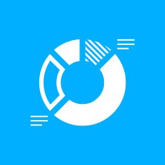Donut Chart icon on a blue background - Smooth Series N3