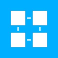 Flowchart icon on a blue background - Smooth Series N8