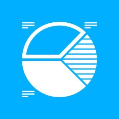 Pie Chart icon on a blue background - Smooth Series N5