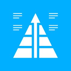 Pyramid icon on a blue background - Smooth Series N8