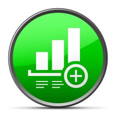 Bar Graph icon on a round button - Slender Series N13
