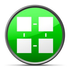 Flowchart icon on a round button - Slender Series N8