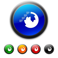 Coxcomb Chart icon on round buttons - Shined Series N3