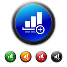 Bar Graph icon on round buttons - Shined Series N13