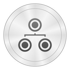Organization Chart icon on a round button - Sharp Series N3